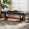 Baxton Studio Theo Mid-Century Dark Grey Upholstered Walnut Finished Bench 159-9835 - alternate 6